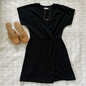 Madewell Black Faux Wrap Dress